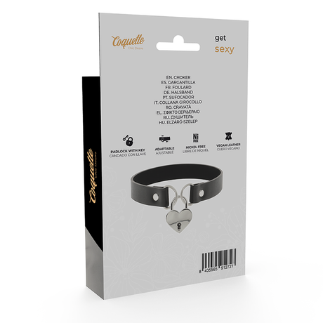 Fetisch-Toy Chic Desire Vegane Leder-Halskette mit Herz-Accessoire mit Schlüssel.5
