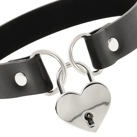 Fetisch-Toy Chic Desire Vegane Leder-Halskette mit Herz-Accessoire mit Schlüssel.3