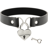 Coquette Chic Desire - Vegane Leder-Halskette mit Herz-Accessoire mit Schlüssel