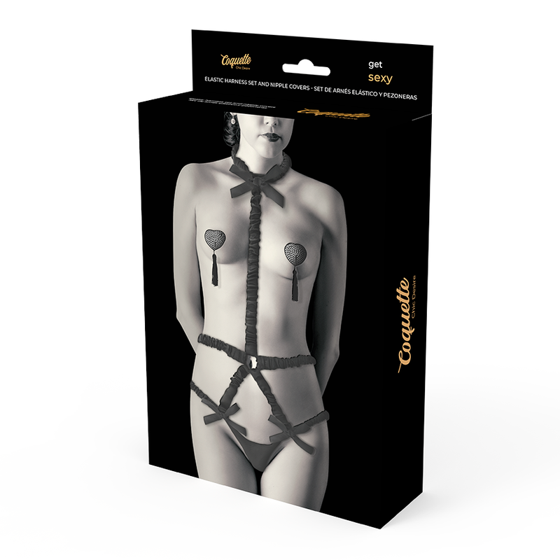 Coquette Chic Desire - Dessous-Set mit Deluxe-Nippelabdeckungen