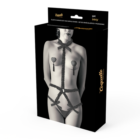 Coquette Chic Desire - Dessous-Set mit Deluxe-Nippelabdeckungen