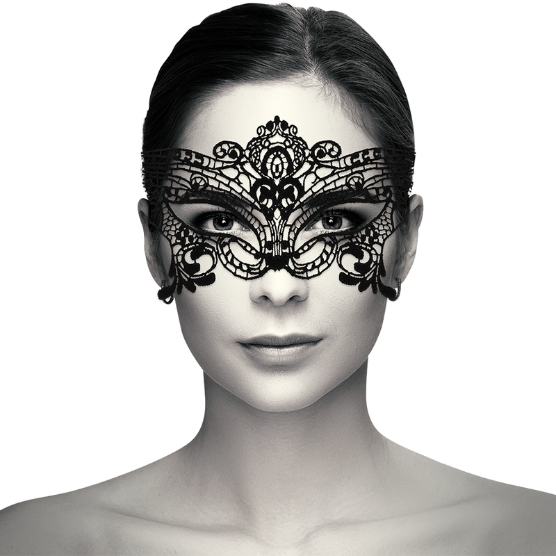 Coquette Chic Desire - Breite Schwarze Spitzenmaske