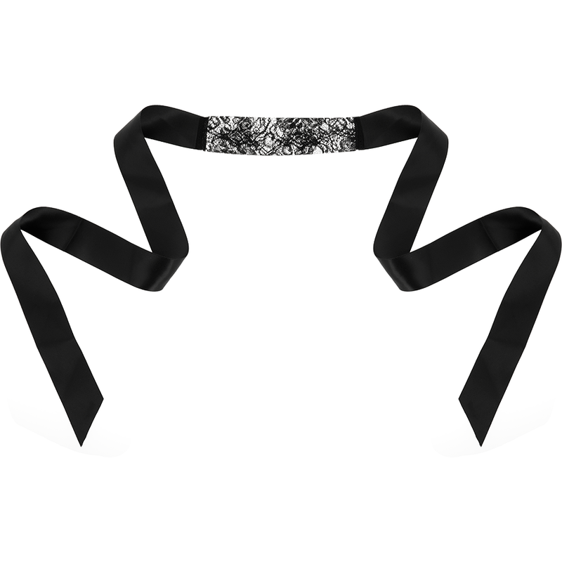 Coquette Chic Desire - Schwarze Spitzenmaske mit Band