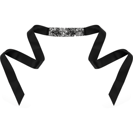 Coquette Chic Desire - Schwarze Spitzenmaske mit Band