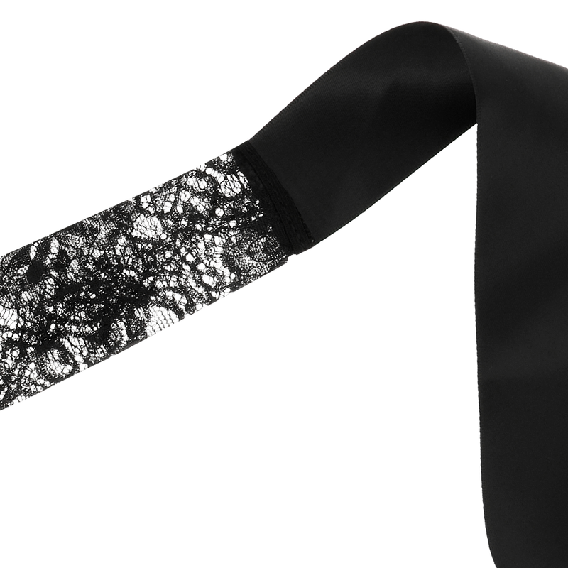 Coquette Chic Desire - Schwarze Spitzenmaske mit Band