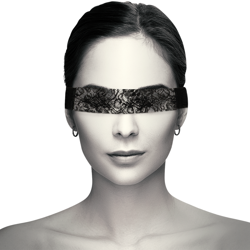 Coquette Chic Desire - Schwarze Spitzenmaske mit Band