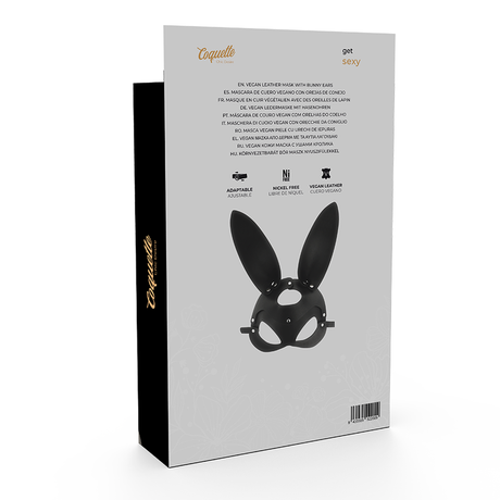 Coquette Chic Desire - Vegane Ledermaske mit Hasenohren