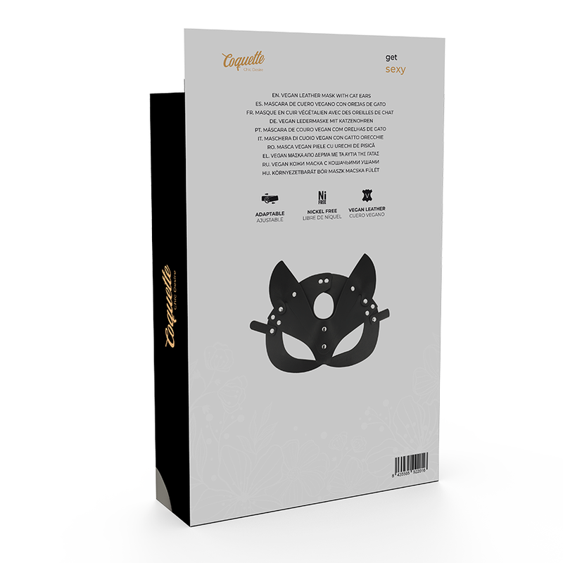 Coquette Chic Desire - Vegane Ledermaske mit Katzenohren
