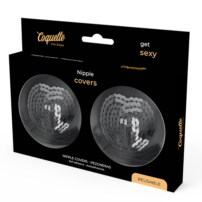 Coquette Chic Desire - Schwarze Pailletten-Nippelabdeckungen