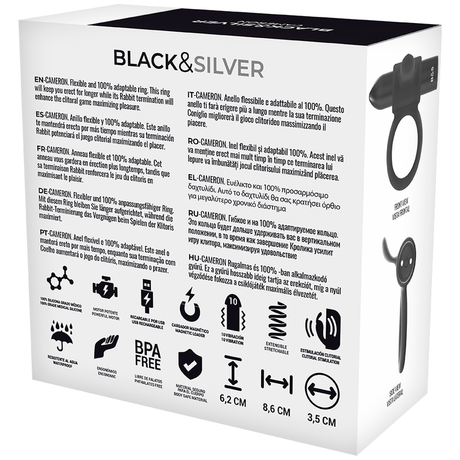 Black&Silver - Cameron Schwarz Wiederaufladbarer Ring