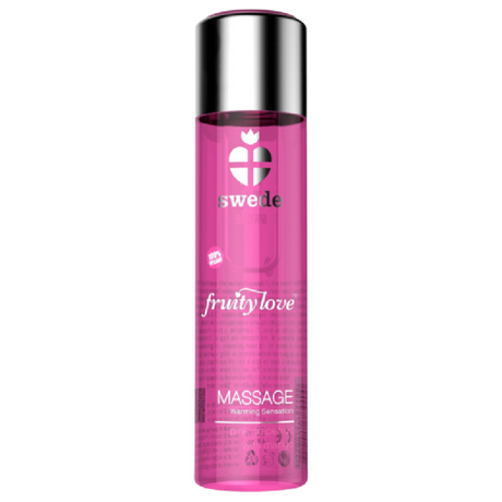 Swede - Fruity Love Massageöl mit Wärmendem Effekt Rosa Himbeere und Rhabarber 120 ml