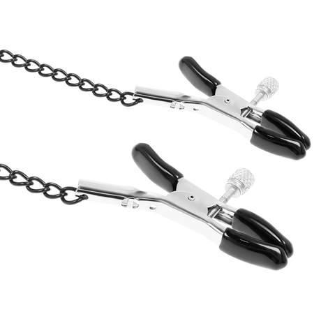 Fetish Submissive - Knebelring mit Nippelklemmen