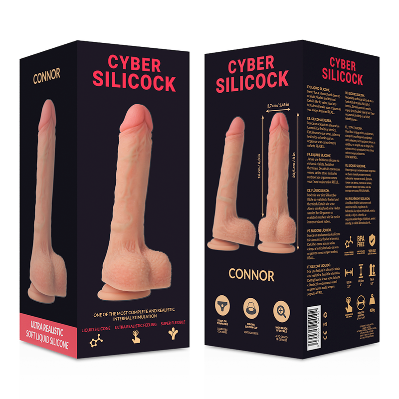 Cyber Silicock - Connor Ultra Realistisches. Weiches Flüssige Silikon 20.5 cm-x-3.7 cm