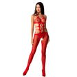 Passion - Woman Bs084 Roter Bodystocking, Eine Grösse