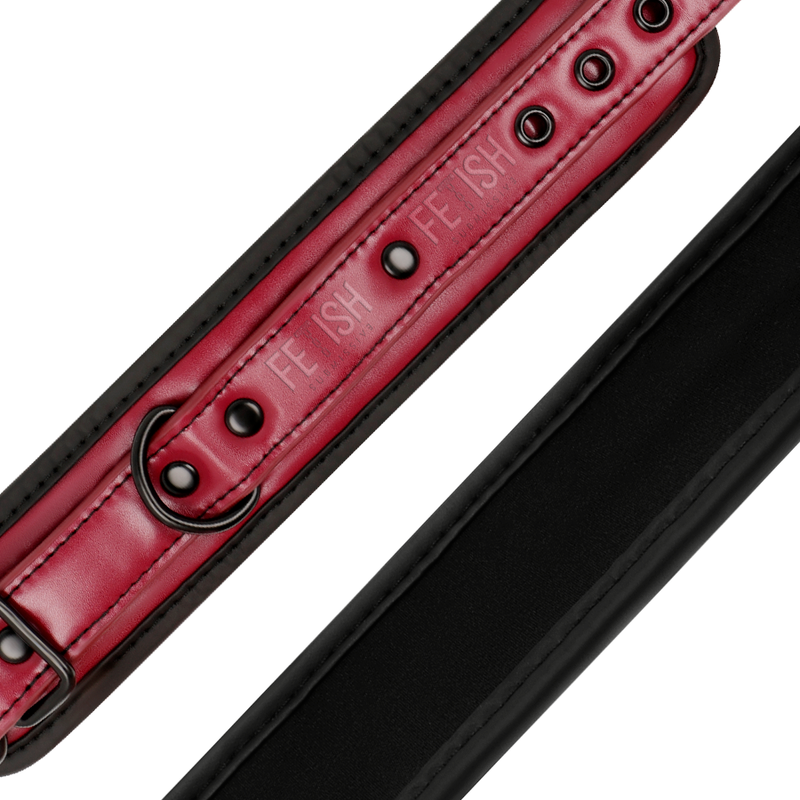 Fetish Submissive Dark Room - Knöchelhandschellen aus Veganem Leder mit Neoprenfutter