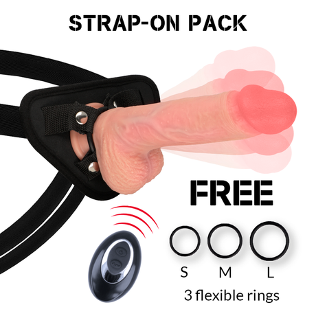 Rockarmy - Harness + Flüssigsilikon Vibrator Premium Apache Fernbedienung 20.5 cm-x-4.62 cm