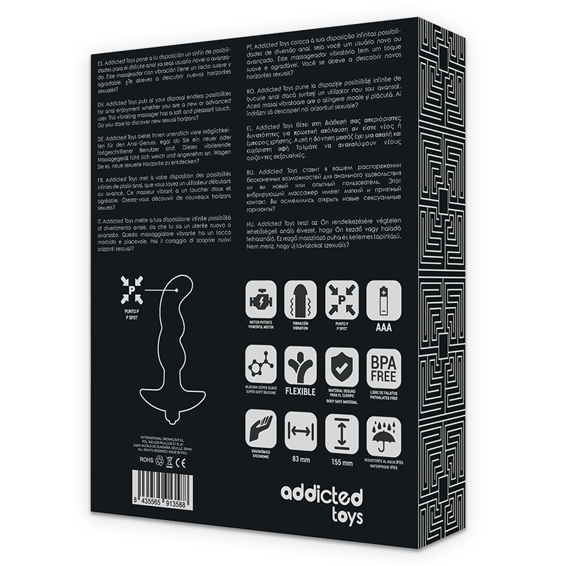 Addicted Toys - Analmassager mit Schwarzer Vibration. Modell 2