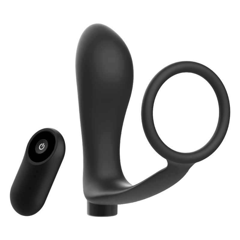 Addicted Toys - Penisring mit Fernbedienung Analplug Schwarz Wiederaufladbar