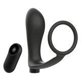 Addicted Toys - Penisring mit Fernbedienung Analplug Schwarz Wiederaufladbar