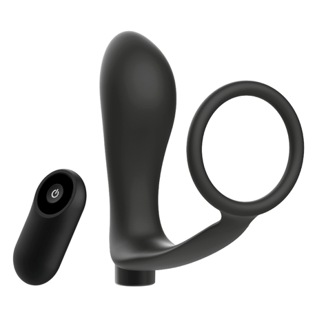 Addicted Toys - Penisring mit Fernbedienung Analplug Schwarz Wiederaufladbar