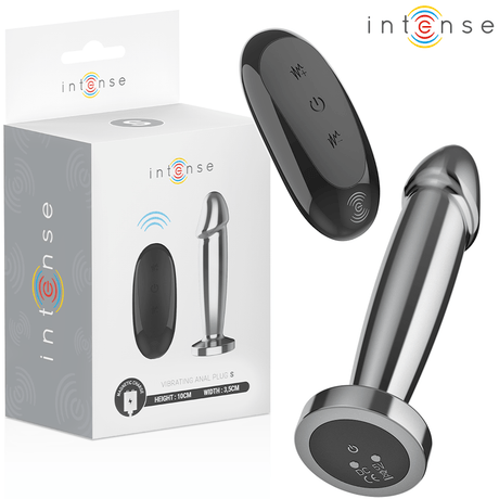 Intense - Anal Plug 10 Vibrationen Metalldildo mit Fernbedienung S