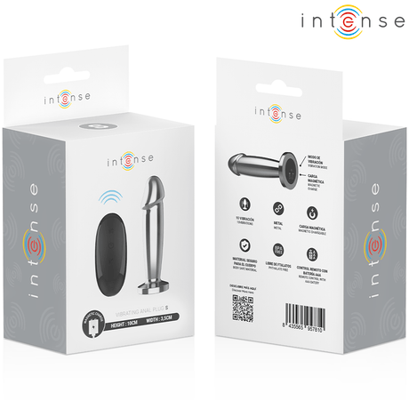 Intense - Anal Plug 10 Vibrationen Metalldildo mit Fernbedienung S