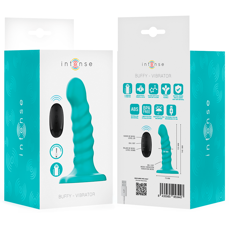 Vibrator Buffy S Spirale Design 10 Vibrationen Blau Fernbedienung 14 x 3 cm.7
