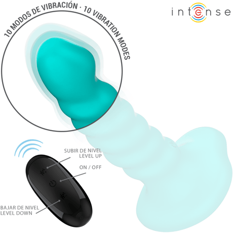 Intense - Buffy Vibrator Grösse S Spirale Design 10 Vibrationen Blau Fernbedienung