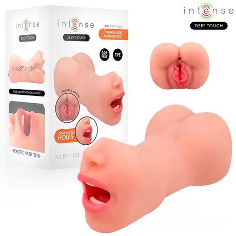Masturbator Deep Touch Riley Doppelmusturbator für Mund und Vagina