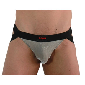 Jockstrap 001 Glänzend Beige/Schwarz Größe S