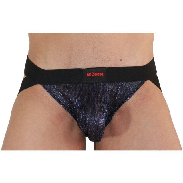 Jockstrap 006 Glänzend Blau/Schwarz Größe M