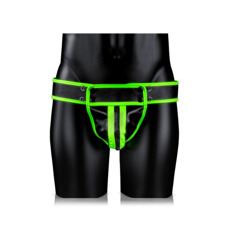 Jockstrap Ouch gestreift nachtleuchtend in zwei Größen Grün – Ansicht 12