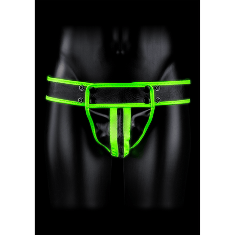 Jockstrap Ouch gestreift nachtleuchtend in zwei Größen Grün – Ansicht 8