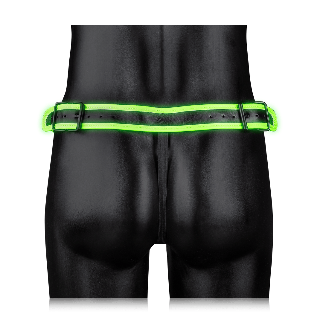 Jockstrap Ouch mit einfachem Bund und Schnalle nachtleuchtend in zwei Größen Grün – Ansicht 6