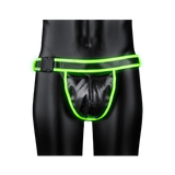 Jockstrap Ouch mit einfachem Bund und Schnalle nachtleuchtend in zwei Größen Grün – Ansicht 5