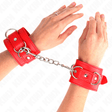 Kink - 3 D-Ring Handgelenkfesseln Verstellbar Rot 17,5-25 cm x 6 cm