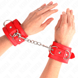 Kink - 3 D-Ring Handgelenkfesseln Verstellbar Rot 17,5-25 cm x 6 cm