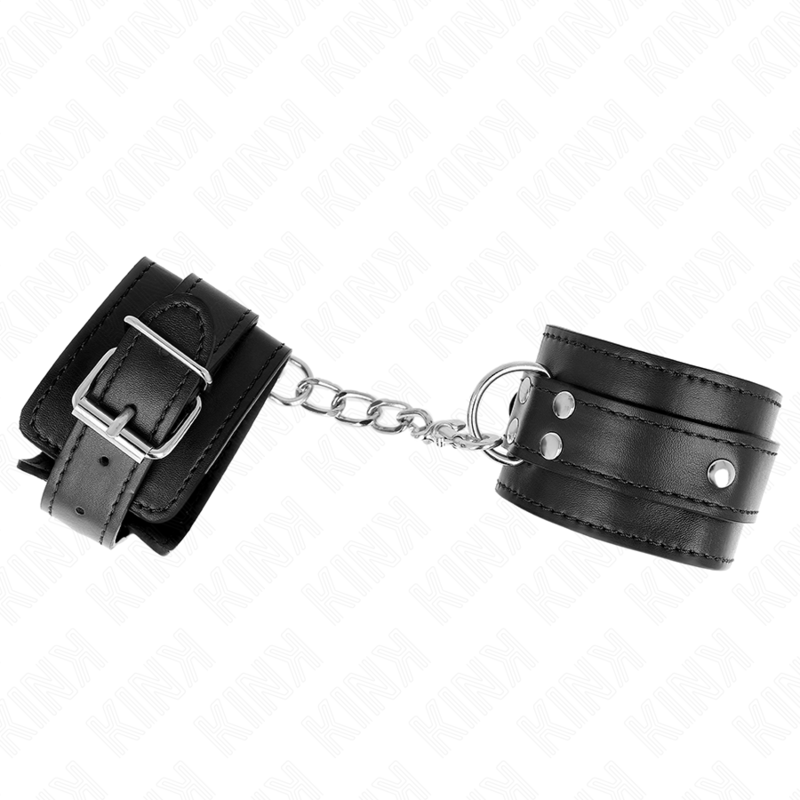 Kink - 3 D-Ring Handgelenkfesseln Verstellbar Schwarz 17,5-25 cm x 6 cm