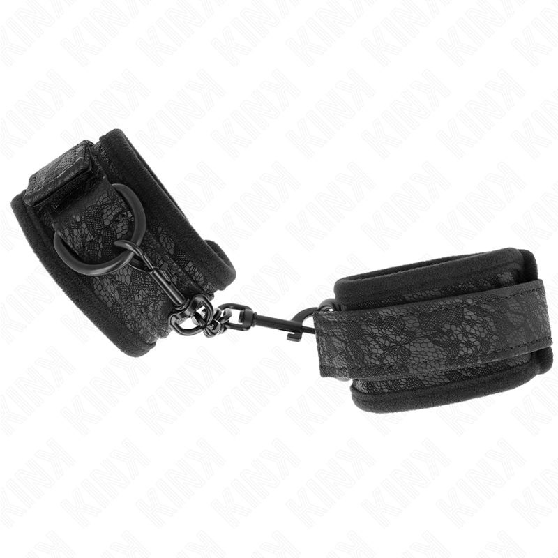 Kink - Dark Lace Cuffs Neoprene Handgelenk Manschetten Verstellbar Schwarz 20-29 cm x 5 cm