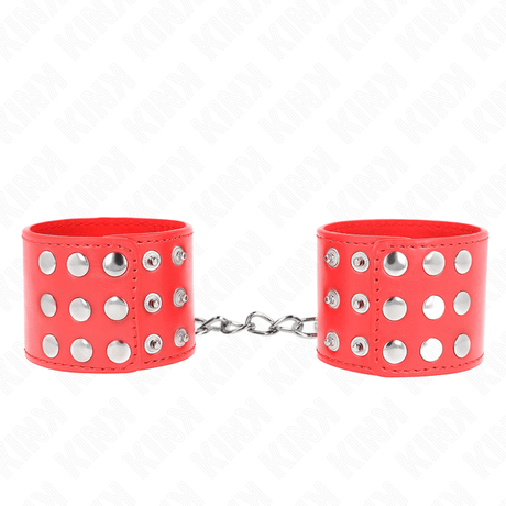 Kink - Handgelenkfesseln mit Druckverschluss Rot Verstellbar 19-24 cm x 5,5 cm
