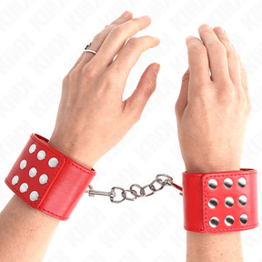 Kink - Handgelenkfesseln mit Druckverschluss Rot Verstellbar 19-24 cm x 5,5 cm
