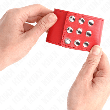 Kink - Handgelenkfesseln mit Druckverschluss Rot Verstellbar 19-24 cm x 5,5 cm