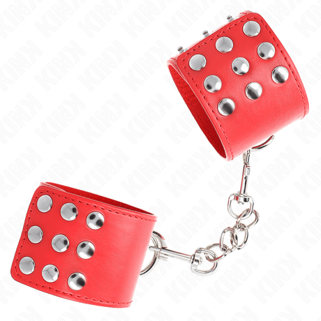Kink - Handgelenkfesseln mit Druckverschluss Rot Verstellbar 19-24 cm x 5,5 cm