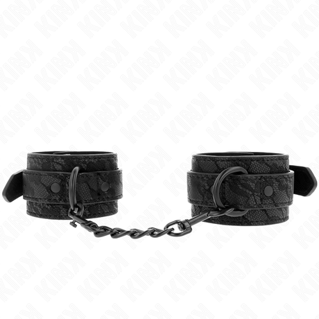 Kink - mit Dunkler Spitze Überzogene Handgelenkmanschetten Verstellbar Schwarz 19-26 cm