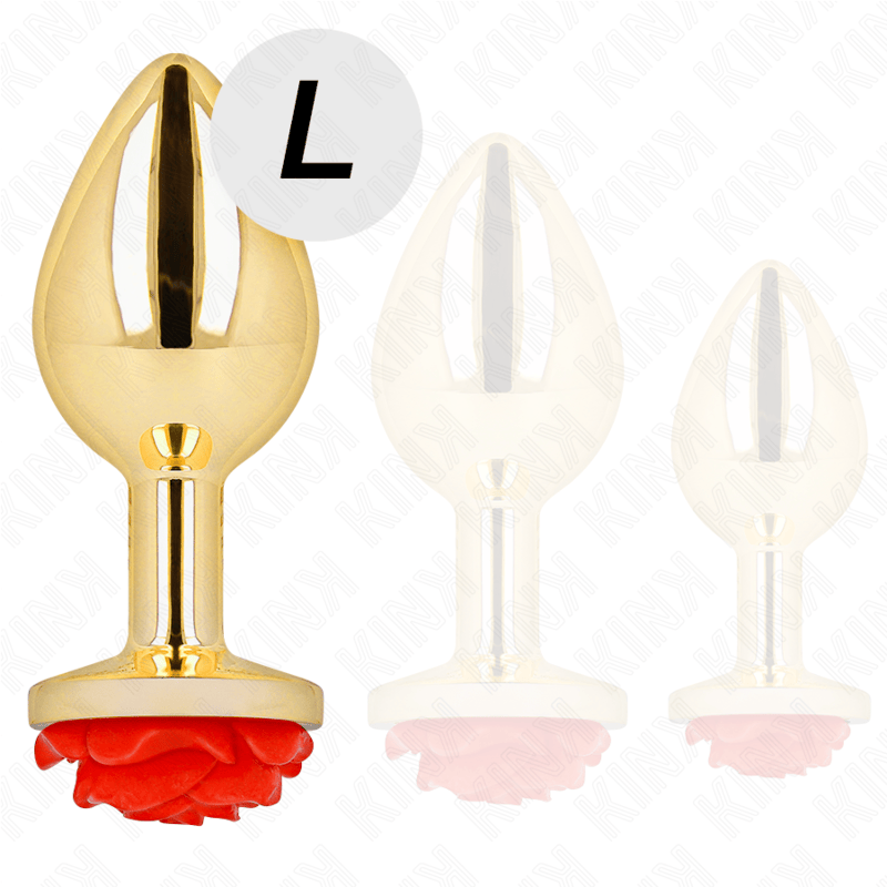 Kink - Plug Anal Gold Rose Rot Grösse L