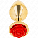 Kink - Plug Anal Gold Rose Rot Grösse M