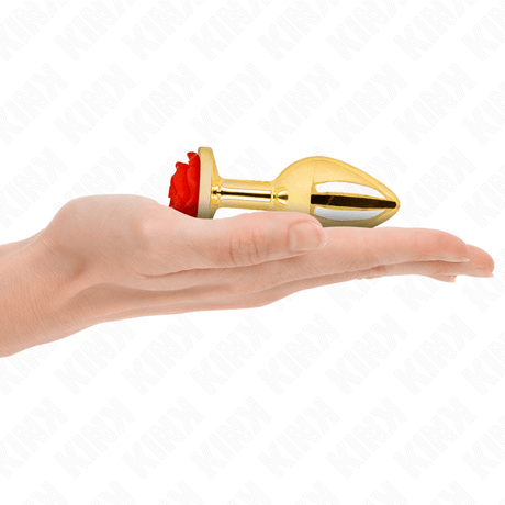 Kink - Plug Anal Gold Rose Rot Grösse M
