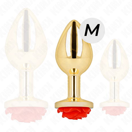 Kink - Plug Anal Gold Rose Rot Grösse M