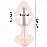 Kink - Rosa Goldener Analstecker mit Roter Rose M