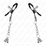 Kink - Silberne Nippelklemmen mit Glockenanhänger 6 cm